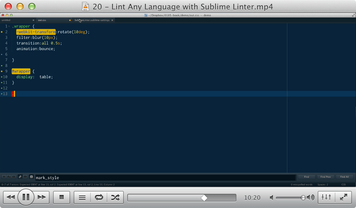 20 - Lint Any Language with Sublime Linter